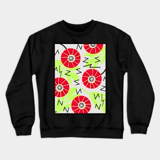 Red round flowers Crewneck Sweatshirt